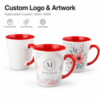 Taza de Café Cónica de 12oz, Dos Tonos, Interior y Asa de Color, Impresión Personalizada, Antiderrames, Apta para Lavavajillas, para Regalos Empresariales al por Mayor