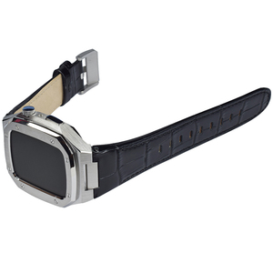 Boîtier de montre modifié de luxe en acier inoxydable, bracelet de montre en cuir avec boîtier de montre - Product Image 4