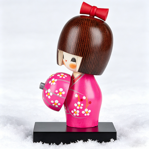 Jolie femme en poupée <span class=keywords><strong>japonaise</strong></span> Kokeshi rose - Product Image 3