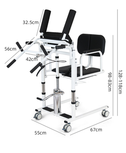Home Use Patient Transfer Lift Chair Multifunctional Hydraulic Wheelchair Manual Hydraulic Patient Lift Carbon Steel Lightweight - Product Image 3