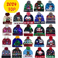 Bonnet LED tricoté éclairer éclairer chapeau chaud arbre bonhomme de neige enfants adultes nouvel an décor de noël
