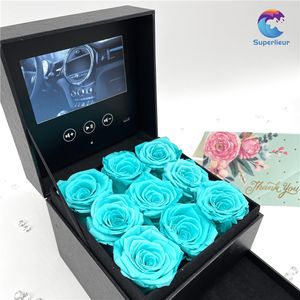 Superlieur 133*133*122mm Écran LCD numérique 4,3 pouces Boîte de brochure vidéo Emballage cadeau avec tiroir rose bleu rouge - Product Image 4