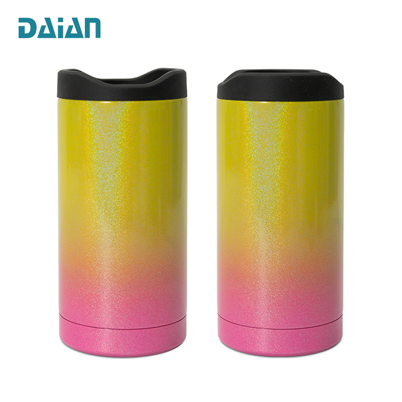 Тонкий охладитель пивных банок из нержавеющей стали с двойной стенкой, 12 унций