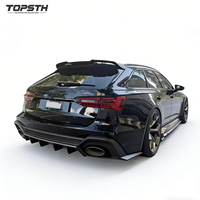 Kit de Carrocería para Audi RS6 C8 RS7, Fibra de Carbono, Estilo P, Alerón Delantero, Faldones Laterales, Difusor Trasero, Accesorios para Automóviles