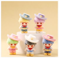 Figurine de cowboy western miniature 3D floquée de dessin animé DIY, jouet pour enfants, ornement, accessoires d'art en résine pour sac surprise mystère
