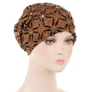 New Design Female Literary Retro Lazy Elegant Pearl Slouchy Hat Head Cap Lightweight Women Beanies