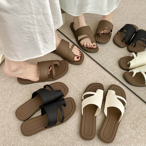 Nouvelles sandales plates à boucle métallique pour femme, style été, antidérapantes, pour la plage, chaussures femme, vente en gros, styles variés - Product Image 6