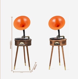 Gramophone rétro en bois Mvlody Factory, boîte à musique vintage antique, haut-parleur stéréo, tourne-disque, lecteur de disques vinyles, phonographe - Product Image 4