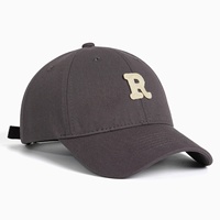 Gorra de Béisbol Unisex de Moda Coreana, Versátil, con Protección Solar, Visera Curva, Diseño Delgado con Letra R, Parte Superior Suave