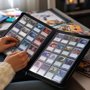 Classeur de cartes <span class=keywords><strong>à</strong></span> collectionner JUZI personnalisé <span class=keywords><strong>à</strong></span> 16 pochettes, étanche, écologique, en PU, avec fermeture éclair, pour 1024 cartes, <span class=keywords><strong>album</strong></span> de <span class=keywords><strong>timbres</strong></span> et de photos - Product Image 4