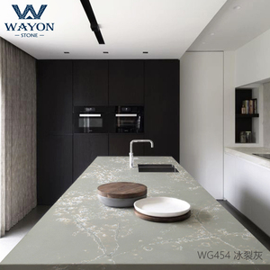 Plaque <span class=keywords><strong>de</strong></span> pierre artificielle, calacata, Quartz, vanité, <span class=keywords><strong>comptoir</strong></span>, marbre, pierre <span class=keywords><strong>de</strong></span> Quartz blanche, plancher et <span class=keywords><strong>banc</strong></span> <span class=keywords><strong>de</strong></span> cuisine, dessus gris - Product Image 3