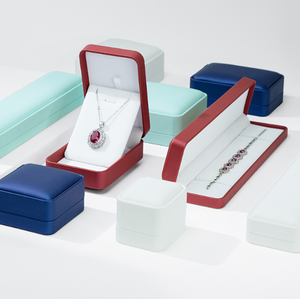 Luxury Square Simple Leather Jewelry <b>Box</b> Packaging for <b>Rings</b> Necklaces Bracelets Set - Product Image 4