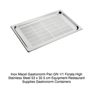 Bac alimentaire perforé en acier inoxydable GN 1/1 53 × 32,5 × 2 h cm, 910 g Inox Inox Macel - Product Image 2