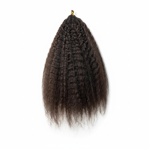 Factory Direct Kinky Straight Remy Haar Extensions Feathering Miracle Knots Crochet Haar Pre-Looped Knotless Vlecht Haar Bundel - Product Image 1