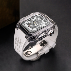 Nuevo Reloj de Pulsera Transpirable con <span class=keywords><strong>Correa</strong></span> de Fluororubber y Hebilla de Acero Inoxidable, Caja <span class=keywords><strong>Transparente</strong></span>, 49 mm, 44/45 mm, <span class=keywords><strong>para</strong></span> <span class=keywords><strong>Apple</strong></span> <span class=keywords><strong>Watch</strong></span> - Product Image 3