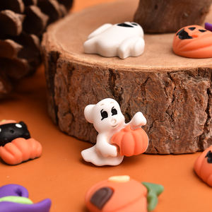Cabujones de resina de calabazas y fantasmas de Halloween para la creación de joyas DIY y decoración de horquillas - Product Image 3