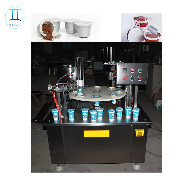 Máquina de enchimento 800-1000por hora, máquina de enchimento automática de calippo, sorvete, copo, enchimento e selagem