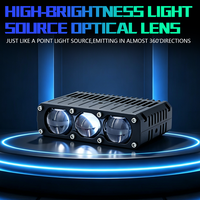Phare auxiliaire LED de moto à 3 lentilles de haute qualité avec fonction antibrouillard et éclairage de calandre LED Canbus avec solénoïde pour voiture et moto