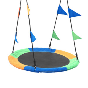 Columpio Redondo Infantil para Exteriores de 100 cm, Tela Oxford con Borde Colorido, para Uso en el Hogar o Parque Infantil - Product Image 2