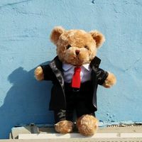 Ours en peluche super doux et créatif en tenue de magistrat avec logo personnalisé, cadeau anti-stress, vente en gros
