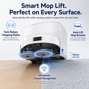 Robot Aspirador OEM ODM 8000Pa con Autolimpieza, Estación de Vacío Automática, Secado por Aire Caliente, Navegación LDS SLAM, Mopa Inteligente, Marca Privada - Product Image 3