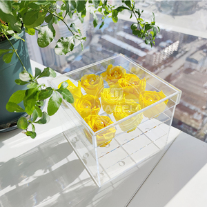 Phong cách mới trong suốt hoa hiển thị tùy chỉnh trang trí Acrylic hoa trường hợp cho hiển thị chỉ - Product Image 6