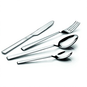 ช้อนส้อมมีดและช้อนเด็ก4ชิ้นทำจากสแตนเลสสีเงินดีไซน์ปานกลาง - Product Image 1