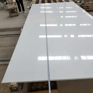 Kunstmatige Quartz Grote Slab Stone Pure Witte Aanrecht Vloeren Tafel Exterieur Decoratie