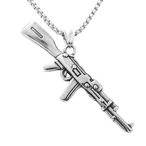 Collar con Colgante de Rifle de Acero Inoxidable, Amuleto Retro para Hombre, Regalo Temático 190137 - Product Image 4