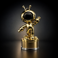 Trophée artisanal en métal personnalisé haut de gamme, statue créative en or pour la décoration de cérémonie