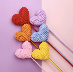 Hot Selling Handmade Cotton Fabric Classic Style Tulip <strong>Heart</strong> Shaped Flower Gift <strong>Craft</strong> Crochet <strong>for</strong> Lovers - Product Image 2