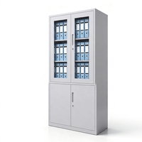 Archivador de Acero con Puerta de Vidrio, Directo de Fábrica, 1850850400, Armario de Almacenamiento de Documentos con Cerradura para Oficina