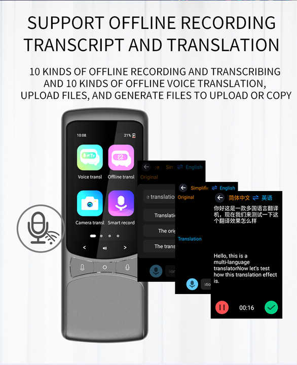 Voice Language Translator 138 Online Languages 14 Offline Translation Device - View #5