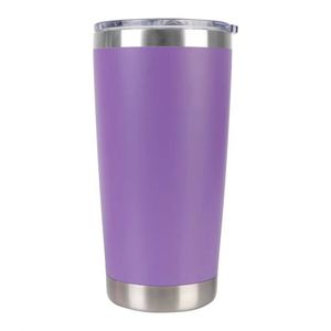 Custom logo 20 oz Powder Coated Regular Tumblers Double Wall Vacuum Insulated Stainless Steel Coffee Car Travel Mug - Product Image 1