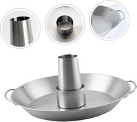 SEB Rôtissoire verticale robuste en acier inoxydable pour poulet avec tube de cheminée, accessoires de barbecue d'extérieur