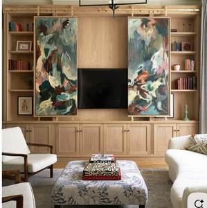 Vermonhouzz Custom Mid Century Modern <strong>Solid</strong> <strong>Wood</strong> Built in <strong>Bookcase</strong> with Open Shelves for Hospitality - Product Image 3