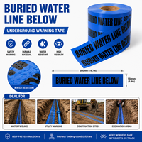 Ruban de signalisation pour les installations souterraines, ruban de marquage de pipeline en PE durable, adapté à la protection du gaz et de l'eau, 300 m, certifié ISO