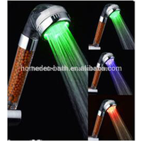 Pomme de douche avec éclairage de spa, pommeau de bain Led à haute pression, ions négatifs, changement de couleurs