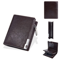 Baellerry Monedero De Cuero dompet kulit Pu pria, dompet bisnis ritsleting dua lipat