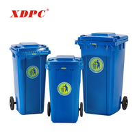 Extérieur 240 litre roues poubelle conteneur poubelle en plastique poubelle