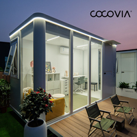 Ruang Kaca Prefabrikasi untuk Balkon, Konservatori, Ruang Permainan di Halaman Belakang, Rumah Mungil COCOVIA, Ruang Luar Modern, Kaca Tempered Ganda yang Dapat Dirakit Sendiri
