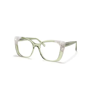 Stylish Big green Square Reading Glasses for Women Thick Black Frame with Fashionable Design for Big Heads