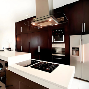 Gabinete de cocina moderno gris mate para mascotas de lujo, paneles de puerta lacados, montaje personalizado, encimeras de mármol, juego de muebles de cocina - Product Image 1