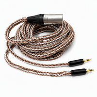 Câble audiophile hybride OFC & OCC plaqué argent 16 brins XLR 4 broches vers double TRS 3,5 mm 2m personnalisé