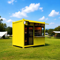 Kiosque conteneur café de 10 pieds, mini, pop-up, prêt à l'emploi, avec cuisine complète moderne, pour usage extérieur en centre commercial et immeuble de bureaux