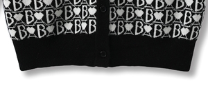2024 Custom OEM&amp; ODM <strong>Ladies</strong> Luxury <strong>Black</strong> &amp;White Plaid Autumn Winter Stipe Knitted V Neck Long Sleeve <strong>Cardigan</strong> <strong>With</strong> Button - Product Image 5