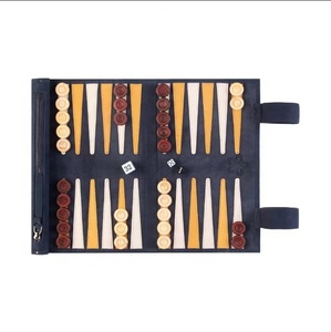 Nuovo Set di Backgammon in pelle rotolante portatile di alta qualità da viaggio con Backgammon Roll up per LOGO personalizzato in pelle Color - Product Image 5