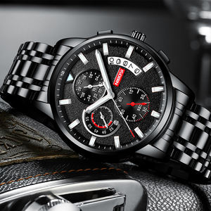 Montre-bracelet analogique à quartz en acier inoxydable pour homme 2358, luxe, charme, sport, mode, bracelet, résistante à l'eau, 43 mm, cristal - Product Image 5