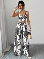 IStapromo Gifts Nouvelle Robe d'été sexy pour femme, style débardeur à col en V + pantalon large à taille élastique