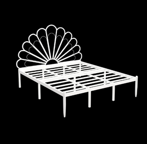 Black Metal <b>Bed</b> <b>Frame</b> Peacock Headboard <b>Platform</b> Bedstead Modern Bedroom Furniture Custom Size Peacock Headboard - Product Image 6